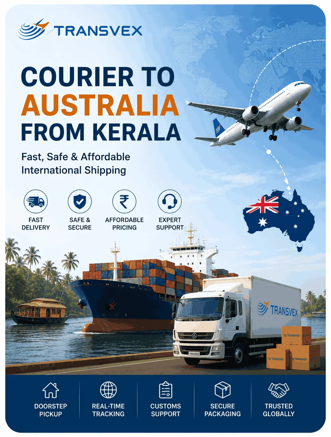 Courier to Australia from Kerala: Fast, Safe & Affordable International Shipping
