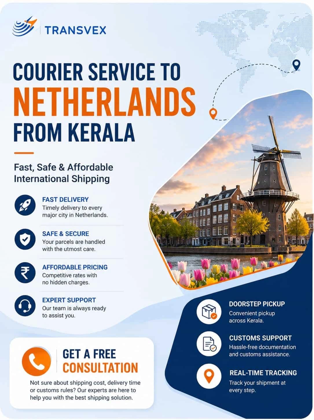 Courier to Netherlands: How to Send Parcels from Kerala Easily